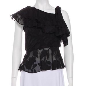 Asymmetrical Lace Peplum Top